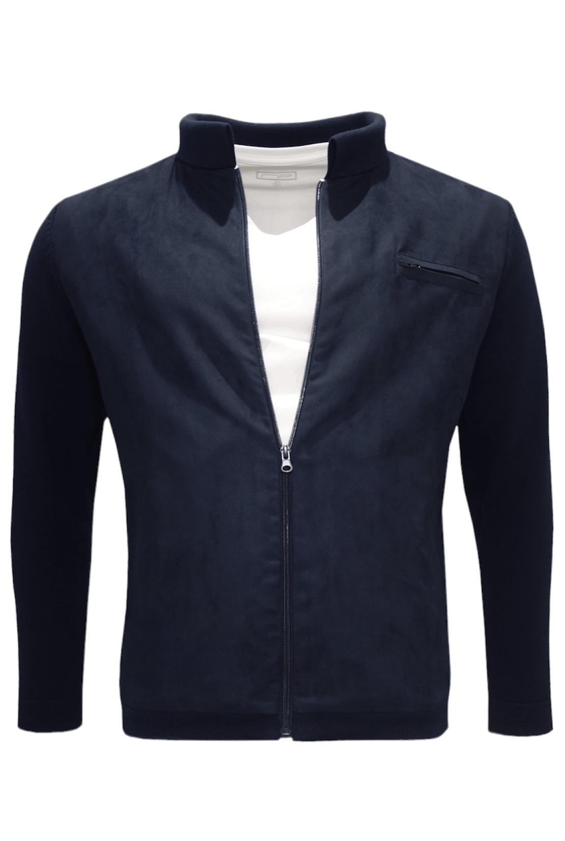 Cardigan med dragkedja navy från AP - 2