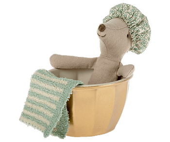 Maileg Storasystermus + Badkar + Handduk - Spa