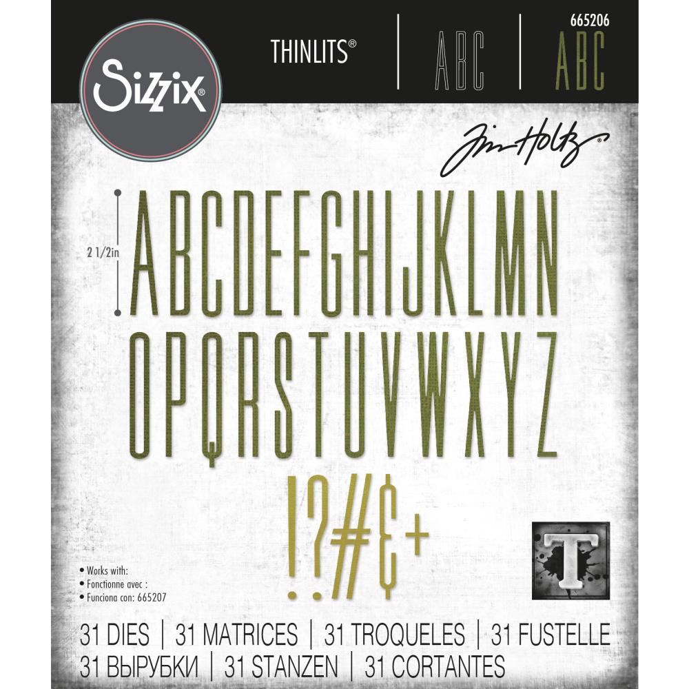 Sizzix - Thinlits Die Set - Alphanumeric Stretch Upper