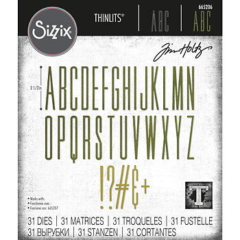 Sizzix - Thinlits Die Set - Alphanumeric Stretch Upper