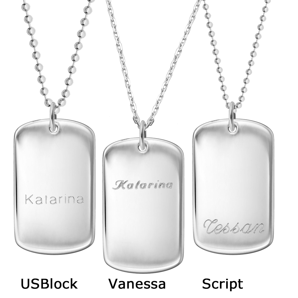 Sterling silver hotsell dog tags engraved