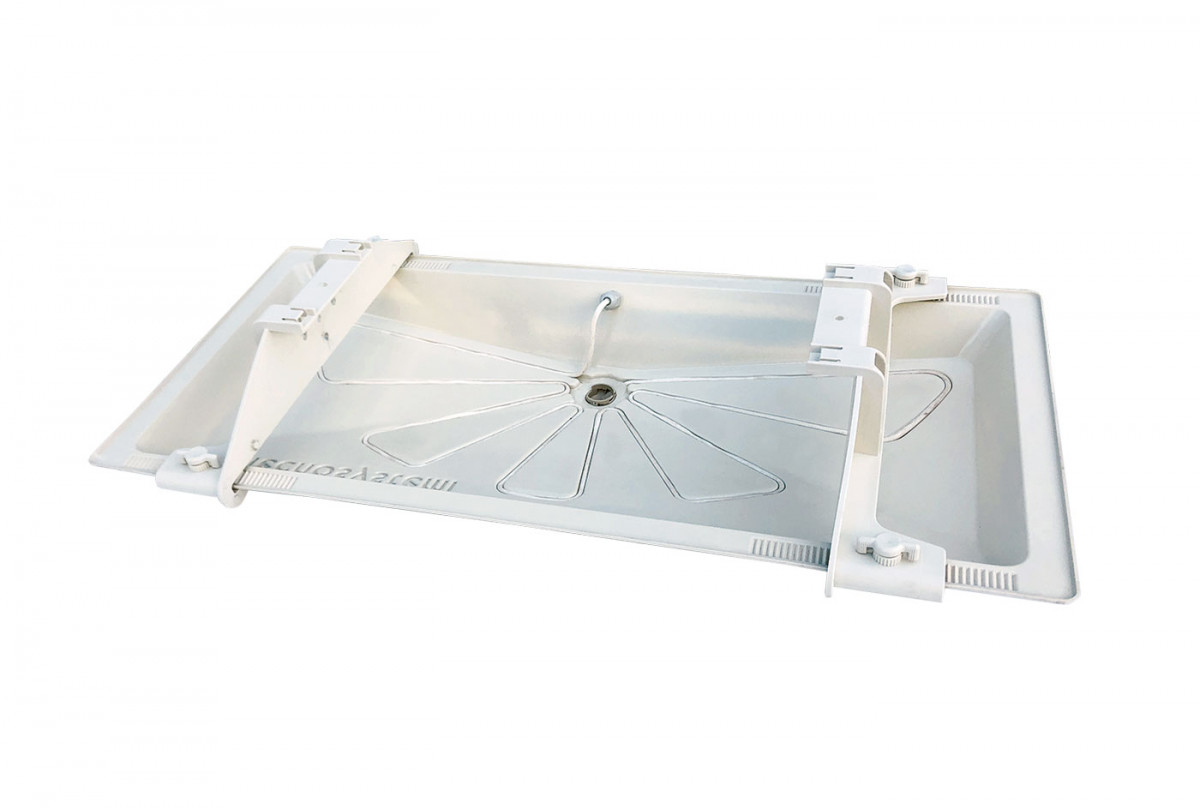 Tropfwanne mit Teleskophalterungen, mit Heizkabel – 850 x 400 mm