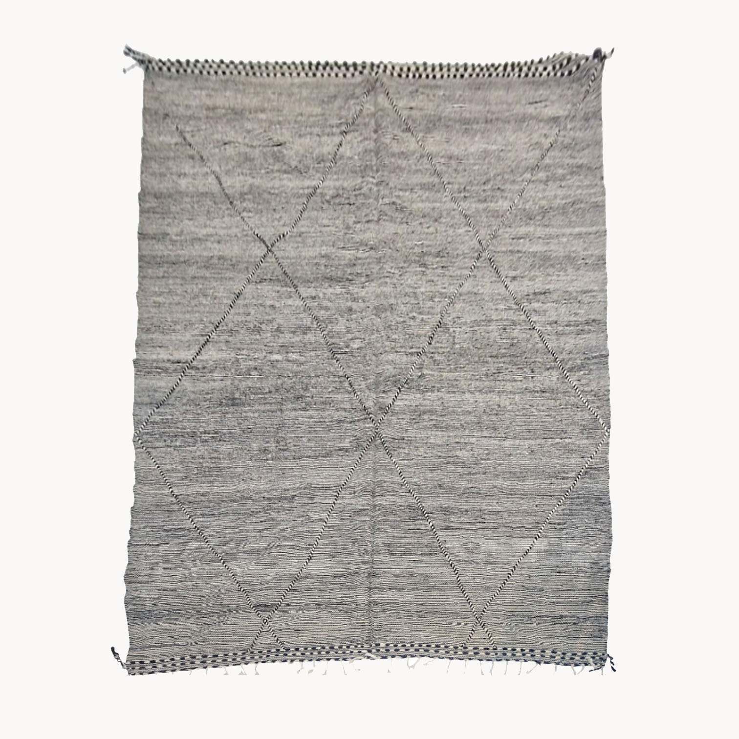 Marokkansk kelim, sort og hvidt berbertæppe 300x400 cm - 2