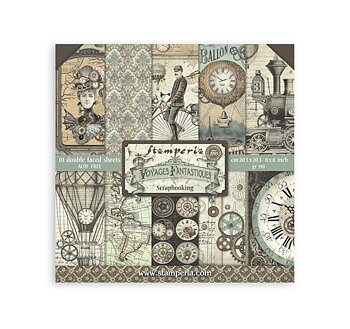 Stamperia Paper Pad 8X8 - Voyages Fantastiques