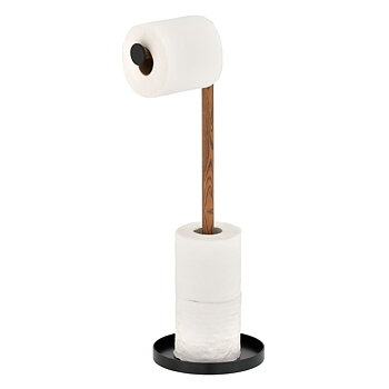Toilet paper holder (wood pattern/black)