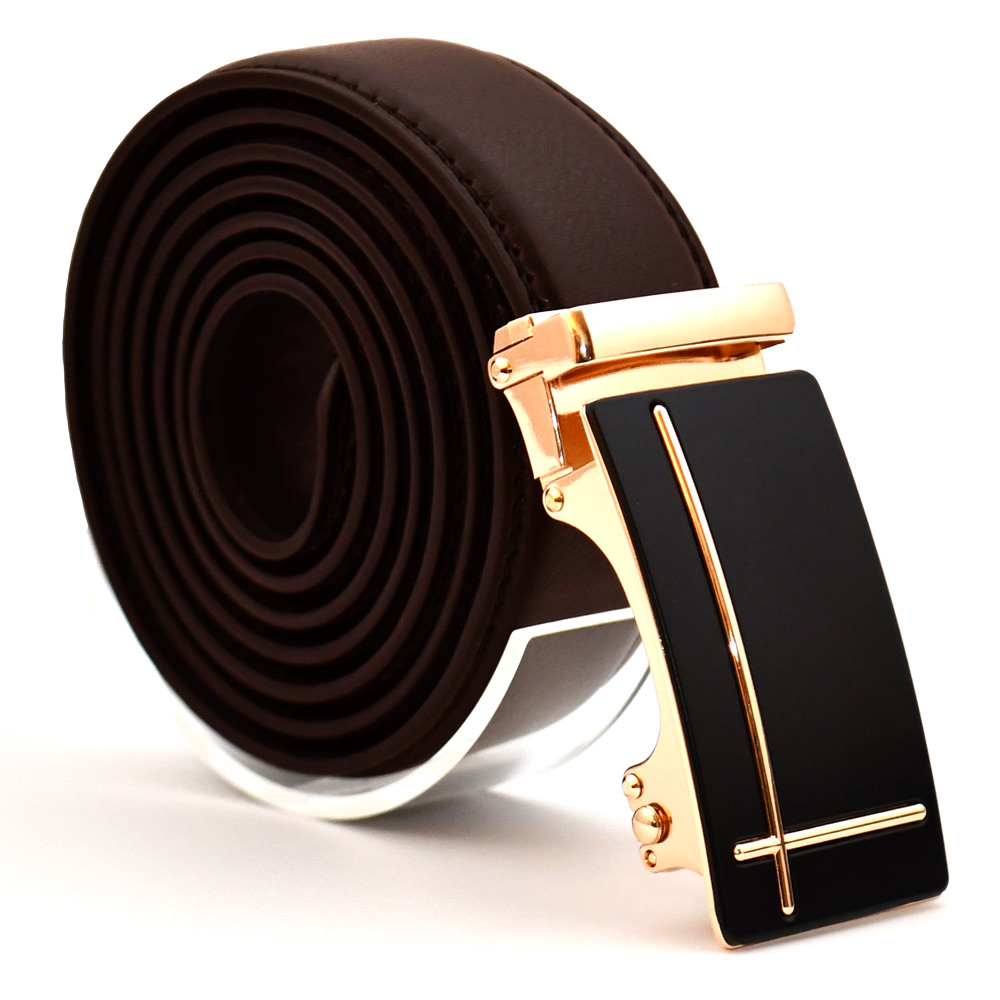 Läderbälte stripe brun 1012B