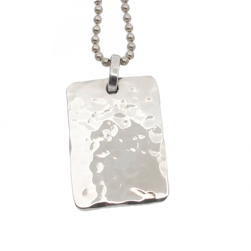 silver hammered pendant