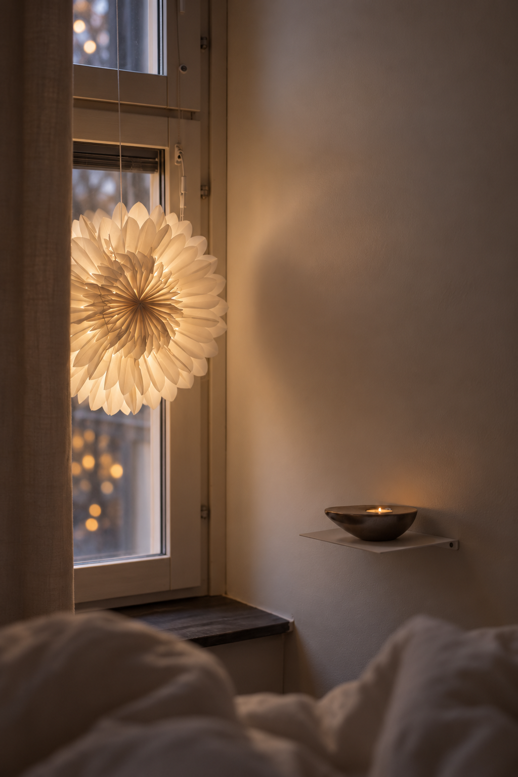 Adventsstjärna - Stjärna Lotus - 44 cm - Vit - Watt & Veke - 5