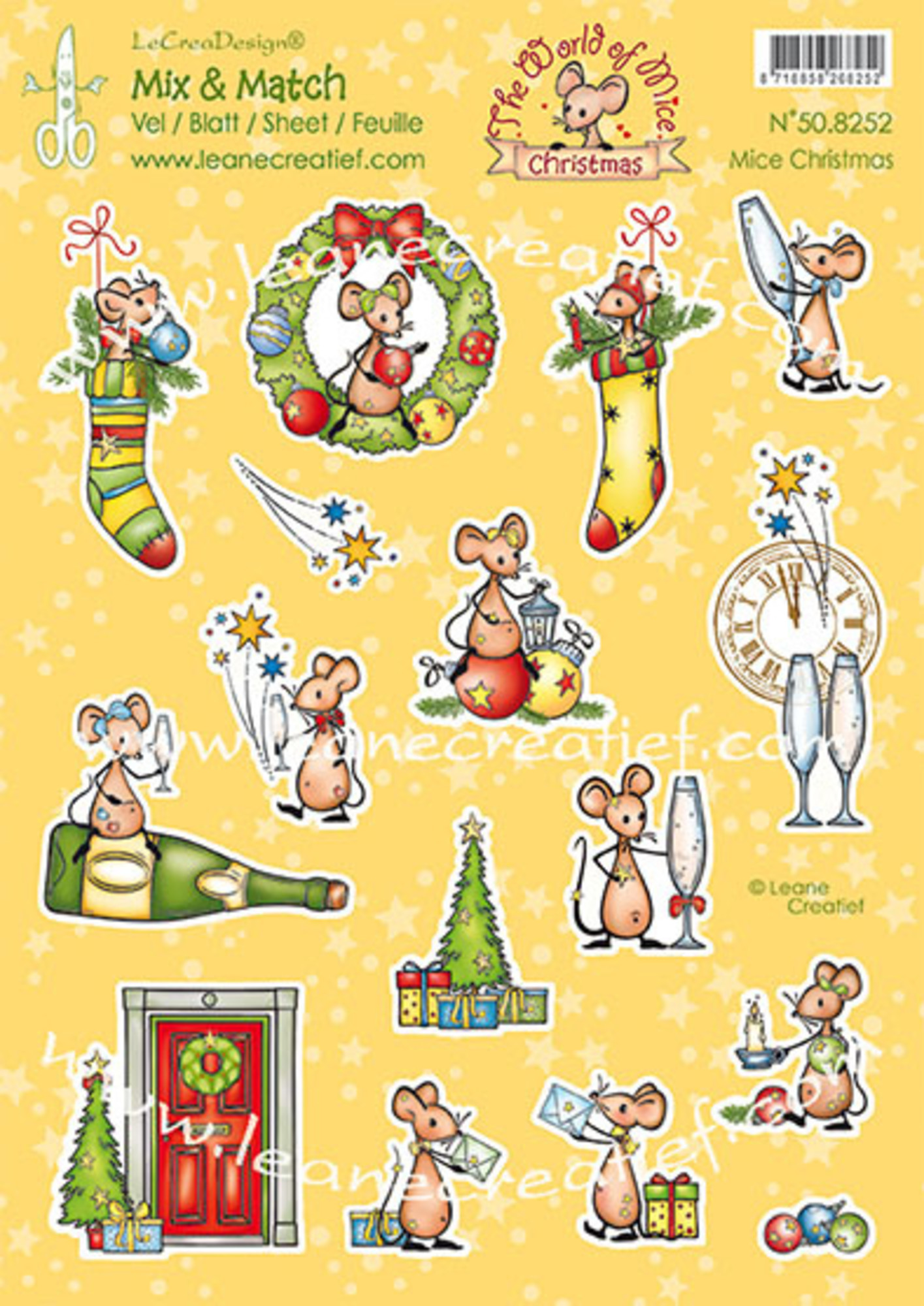 Mix & Match Mice Christmas A4 Decoration Sheets (1pcs)