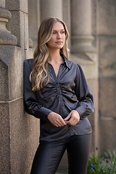 KELSEY BLOUSE - CHARCOAL