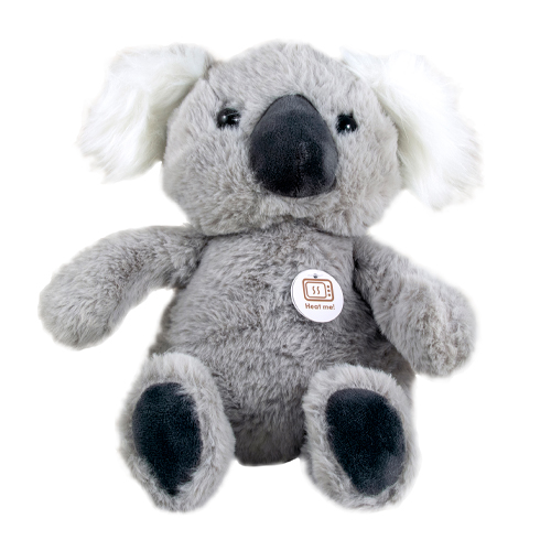 En grå koalabjörn med fluffiga öron och mjuk päls