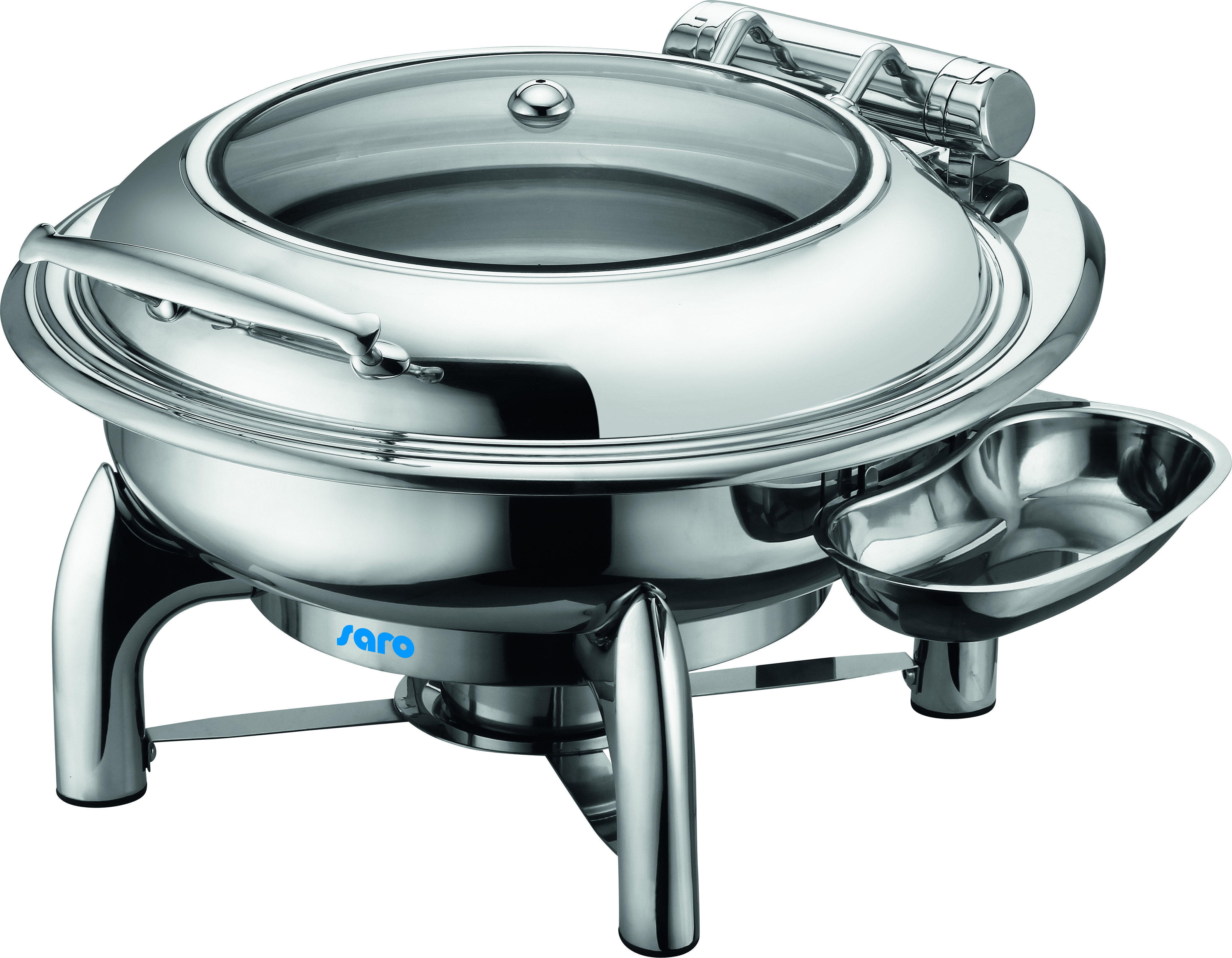 chafing dish round with self-closing lid 