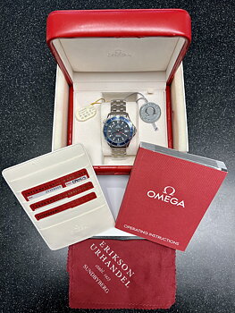 SÅLD 21 november 2022 för 30.000:- Omega Seamaster 300M GMT 41 mm Blå