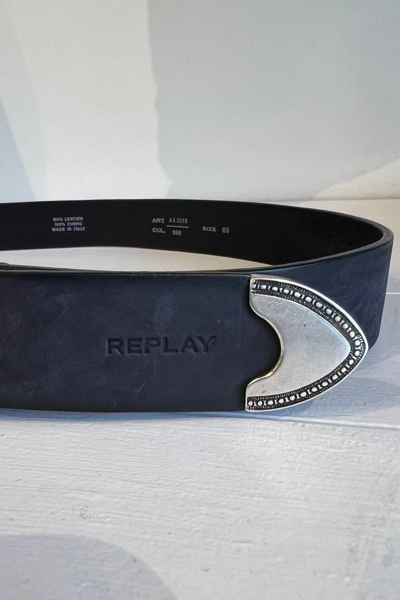 Replay Belt in embroidered leather - 3