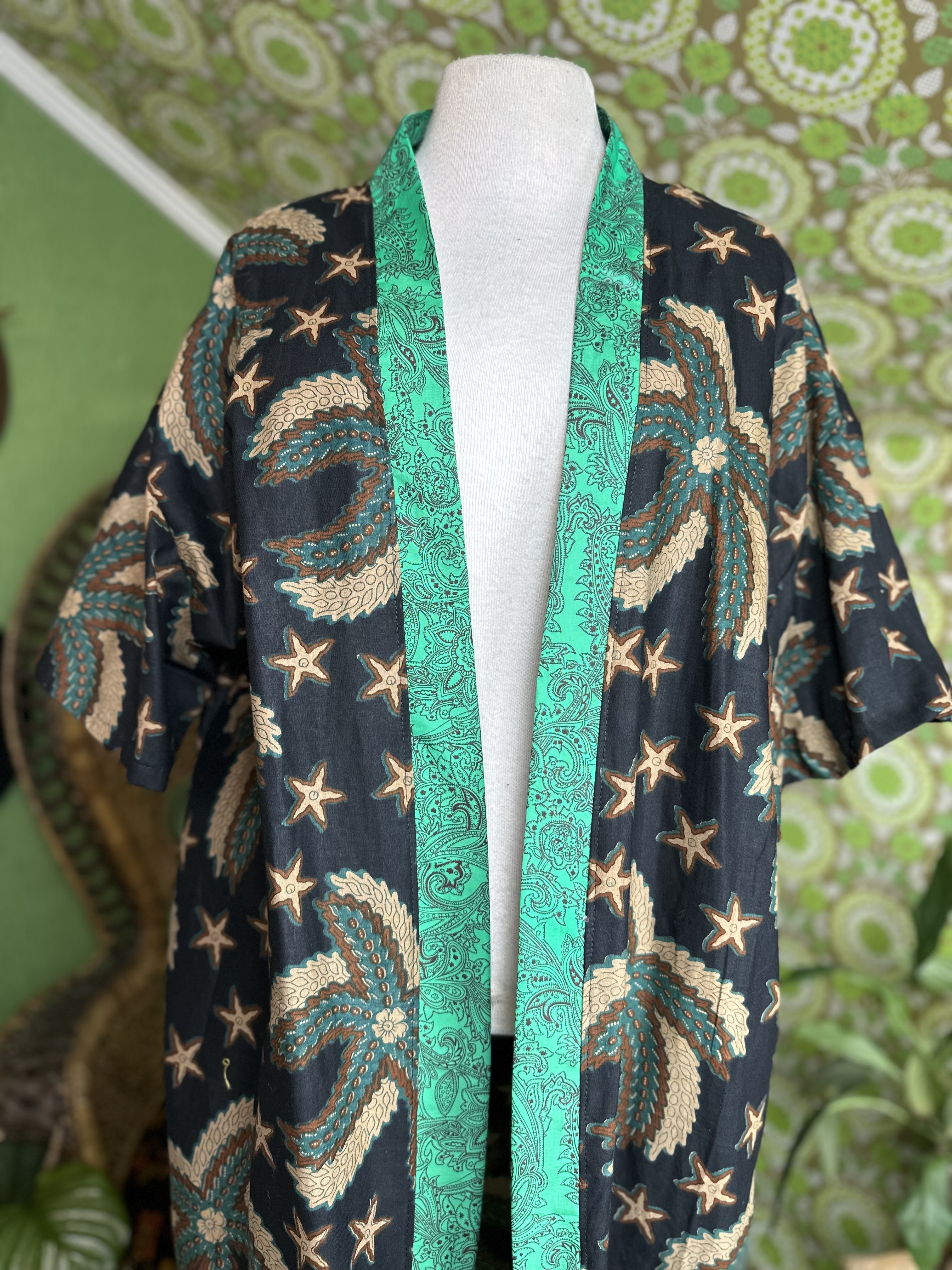 kimono grön fjäder  - 12