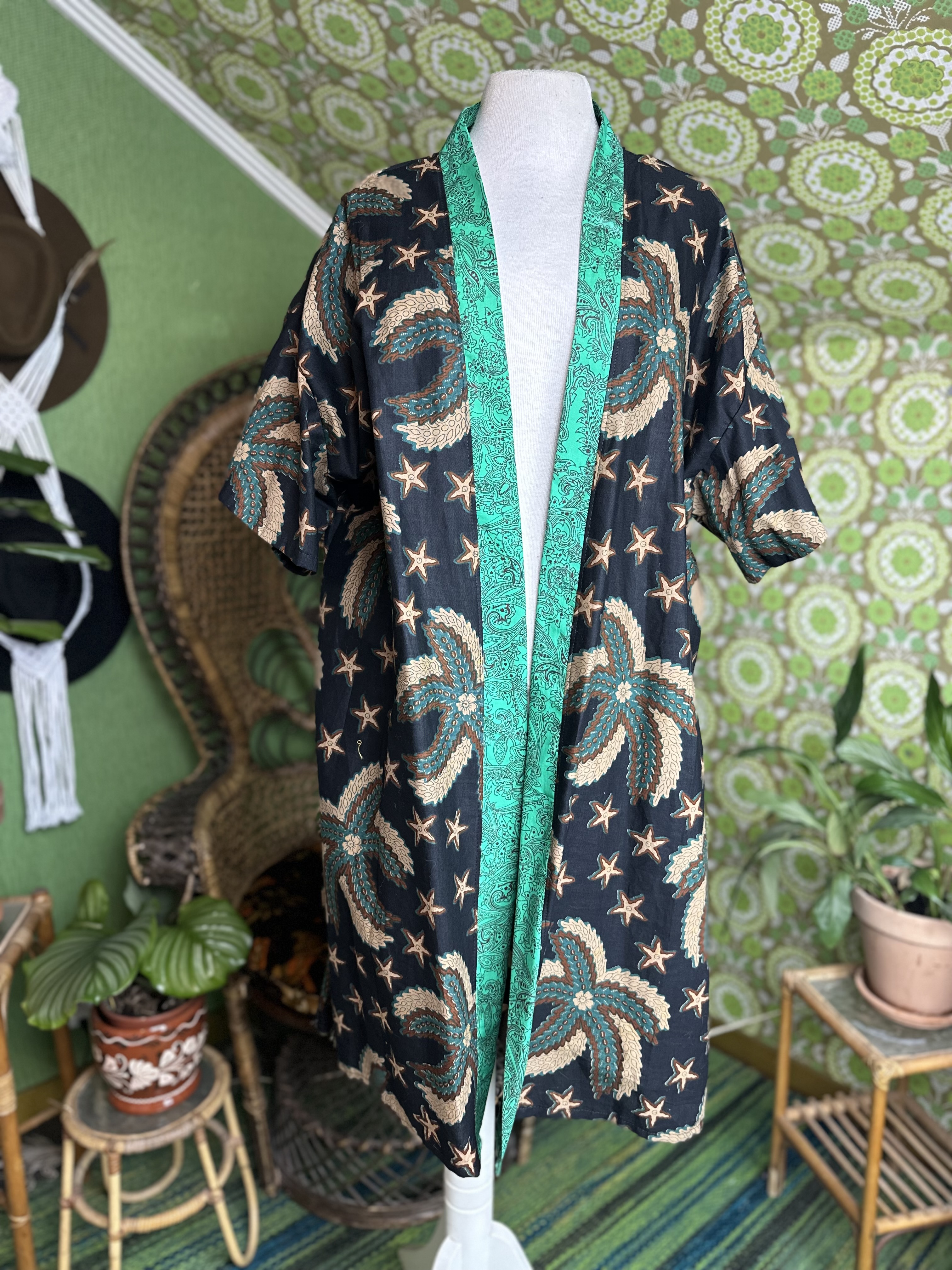 kimono grön fjäder  - 11
