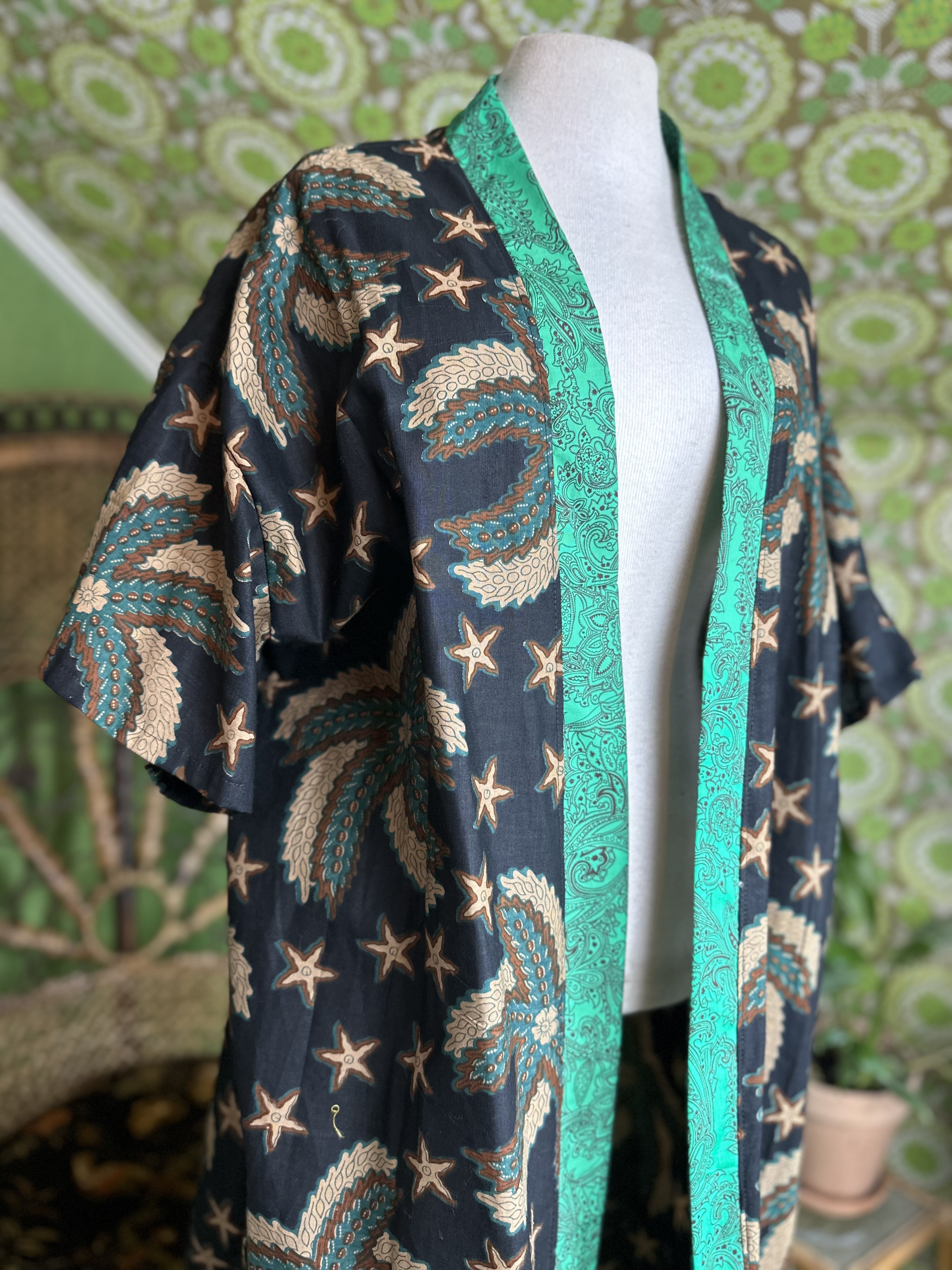 kimono grön fjäder  - 10
