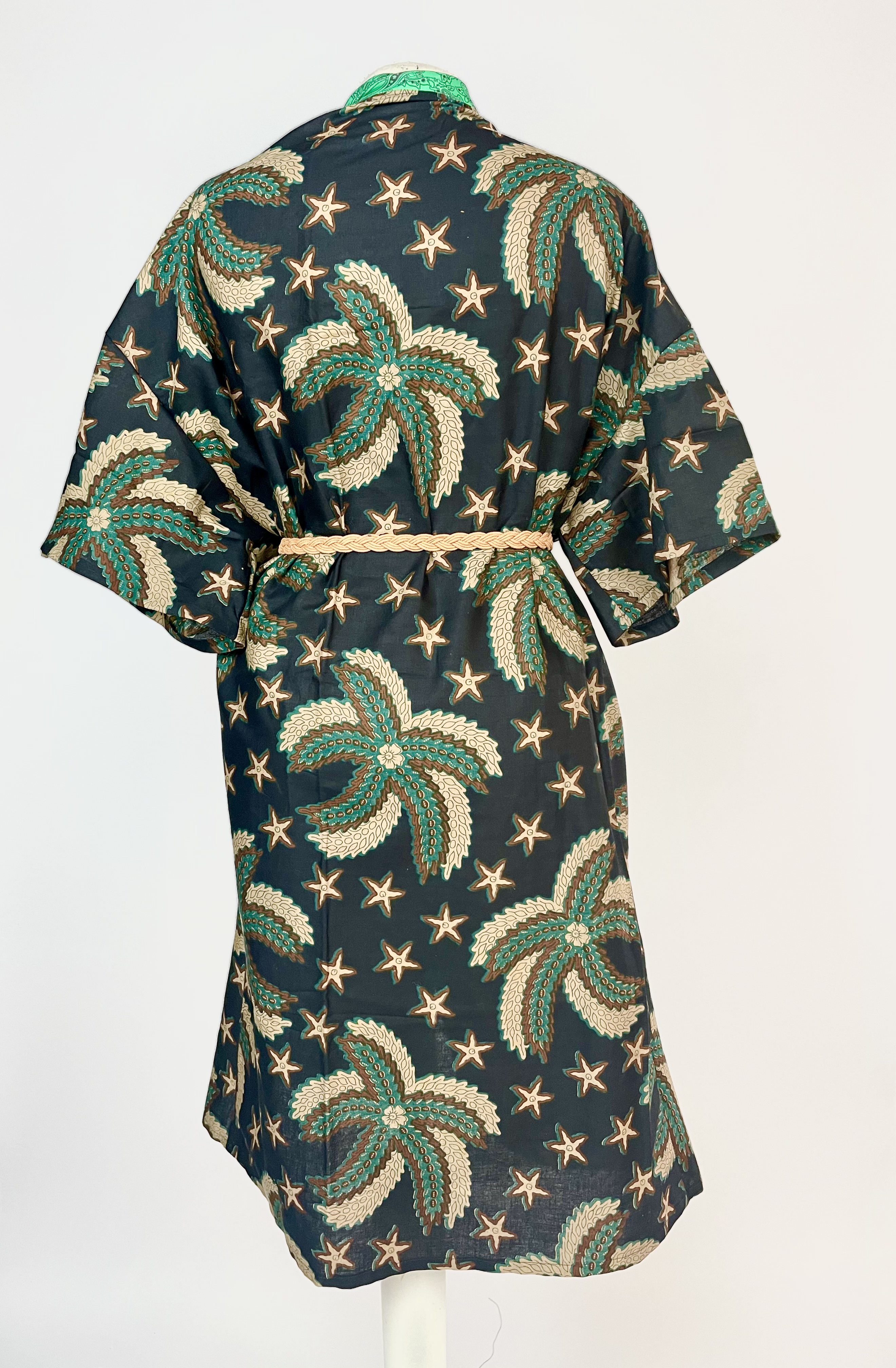 kimono grön fjäder  - 7