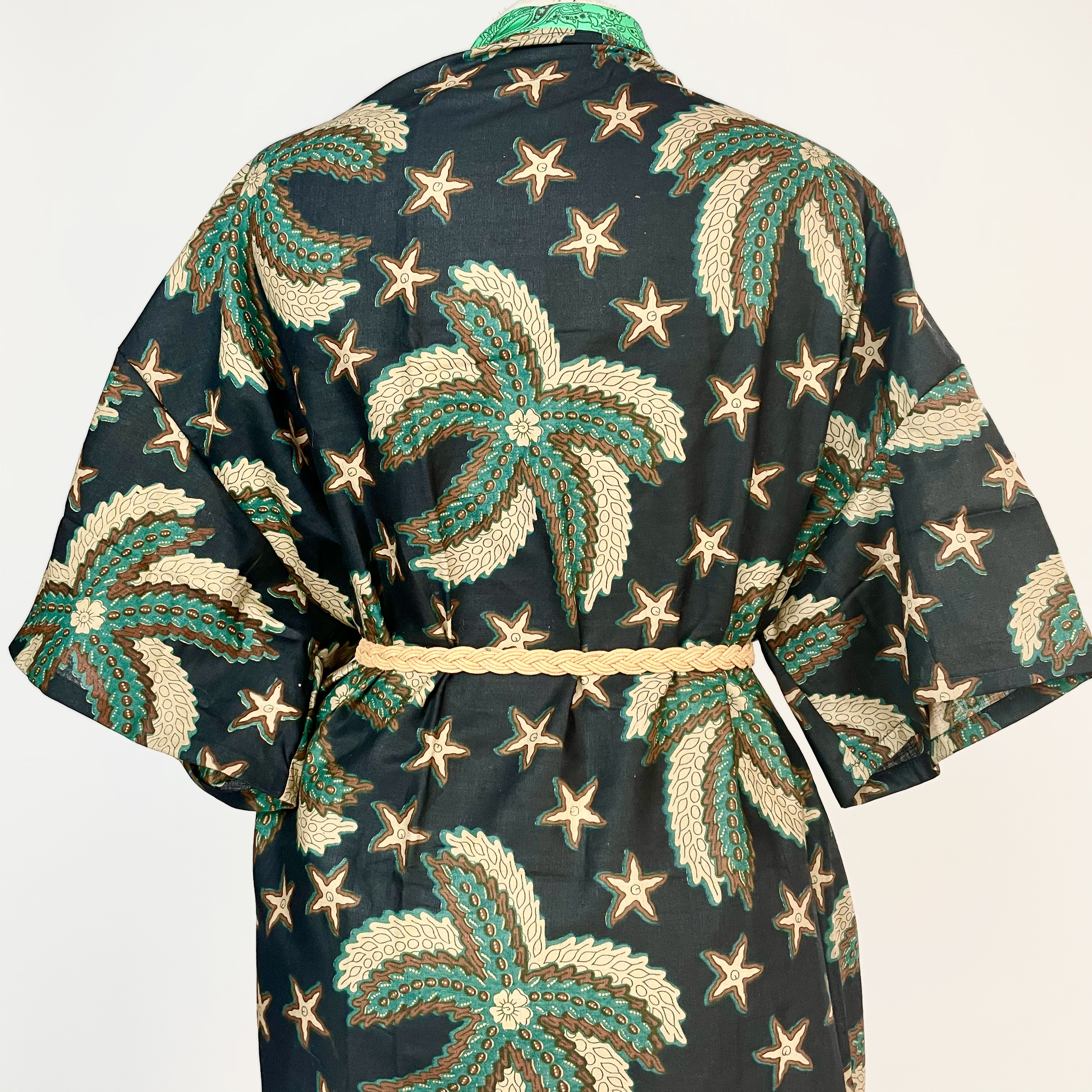 kimono grön fjäder  - 6