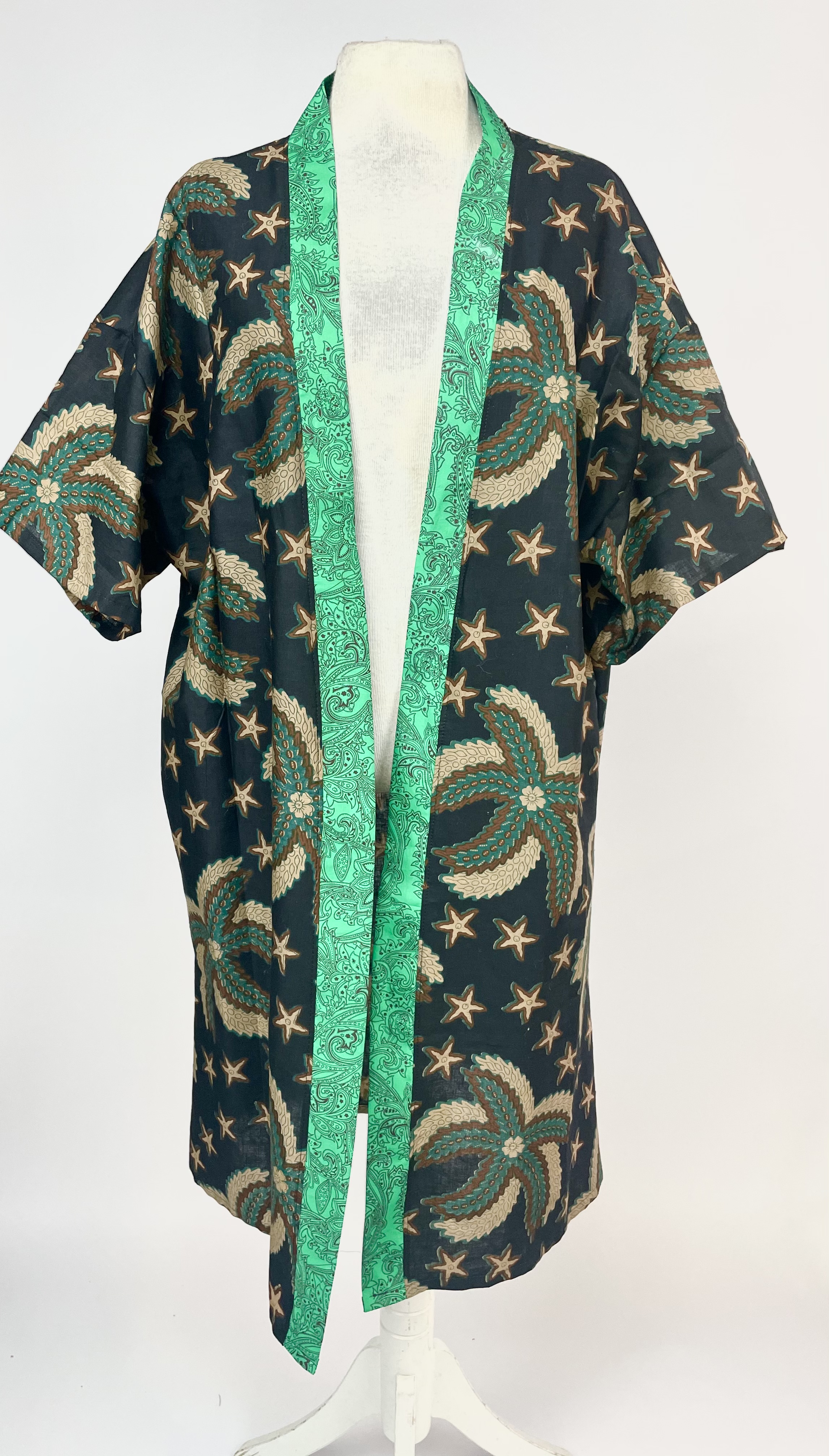 kimono grön fjäder  - 4