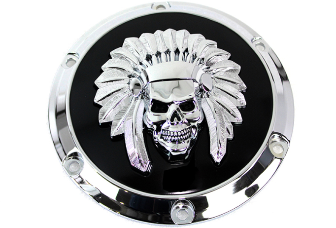 Derby Cover "Indian Skull" XL 2004-16, Chr