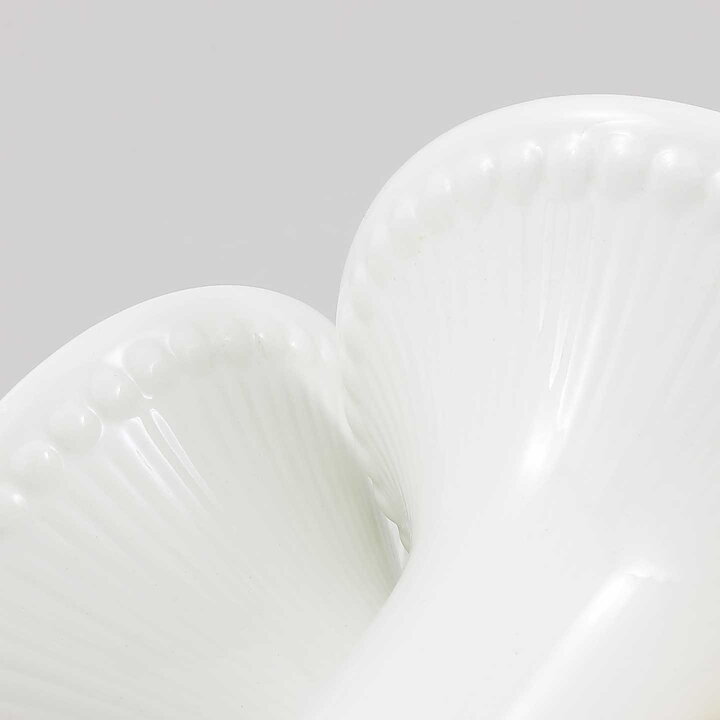 Hertha Bengtson (Tiara 1950s) Two White Candleholders with Relief Decor 15 cm