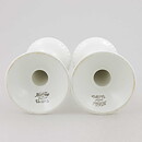 Hertha Bengtson (Tiara 1950s) Two White Candleholders with Relief Decor 15 cm