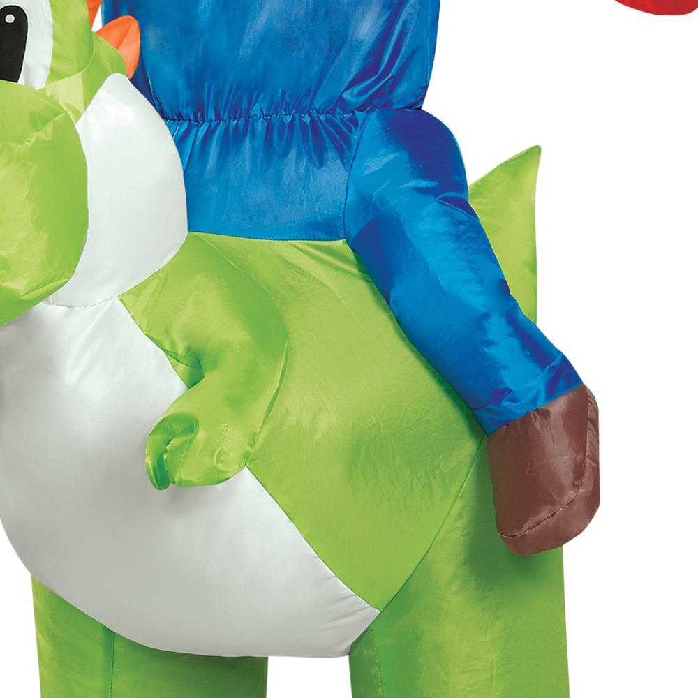 Super Mario Uppblåsbar Utklädning, Mario Riding Yoshi Kid One Size - 4