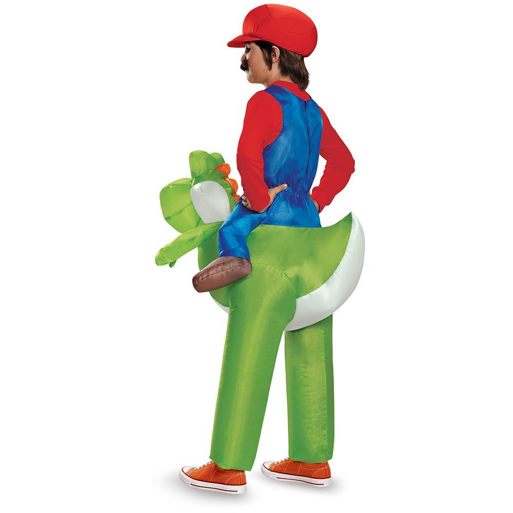 Super Mario Uppblåsbar Utklädning, Mario Riding Yoshi Kid One Size - 2