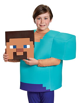 Minecraft Classic Utklädning Steve 4-6 år.