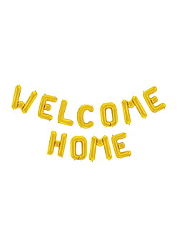 Ballonggirlang "Welcome home" - Guld