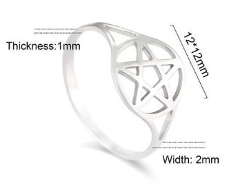Pentagram  Ring  i Rostfritt Stål 