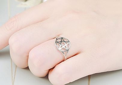 Pentagram  Ring  i Rostfritt Stål  - 2