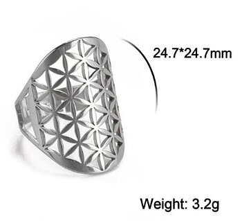 Flower of life  Ring  i Rostfritt Stål  - One size 