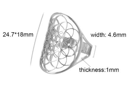 Seed of life  Ring  i Rostfritt Stål  - One size 