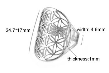 Flower of life  Ring  i Rostfritt Stål  - One size 