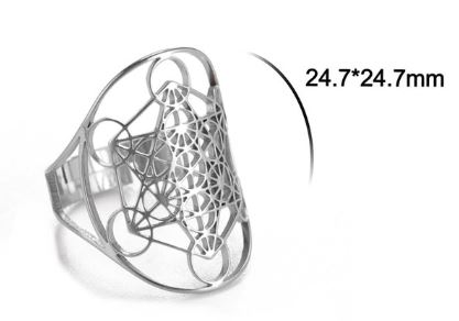 Metatron (Merkaba)  Ring  i Rostfritt Stål  - One size  - Silver