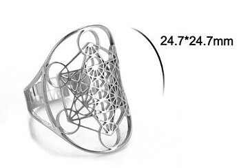 Metatron (Merkaba)  Ring  i Rostfritt Stål  - One size  - Silver