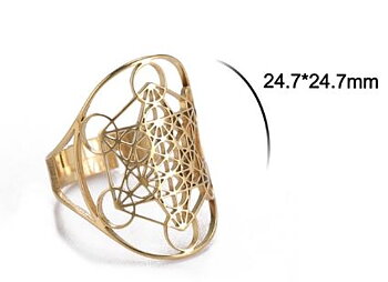 Metatron  Ring  i Rostfritt Stål  - One size  - Guld