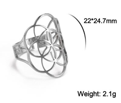 Seed of life  Ring  i Rostfritt Stål  - One size 