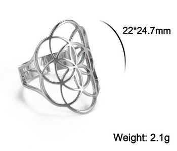 Seed of life  Ring  i Rostfritt Stål  - One size 