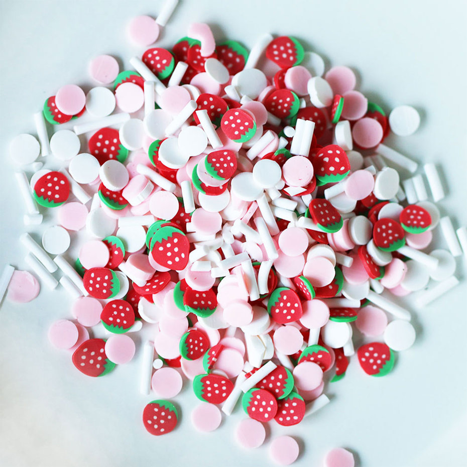 DRESS  MY  CRAFT-Shaker Slices Strawberry Confetti Mix 8g