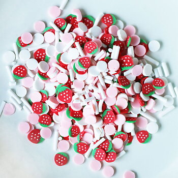 DRESS  MY  CRAFT-Shaker Slices Strawberry Confetti Mix 8g