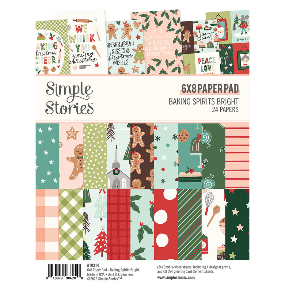 SIMPLE STORIES -Baking Spirits Bright 6x8 Inch Paper Pad