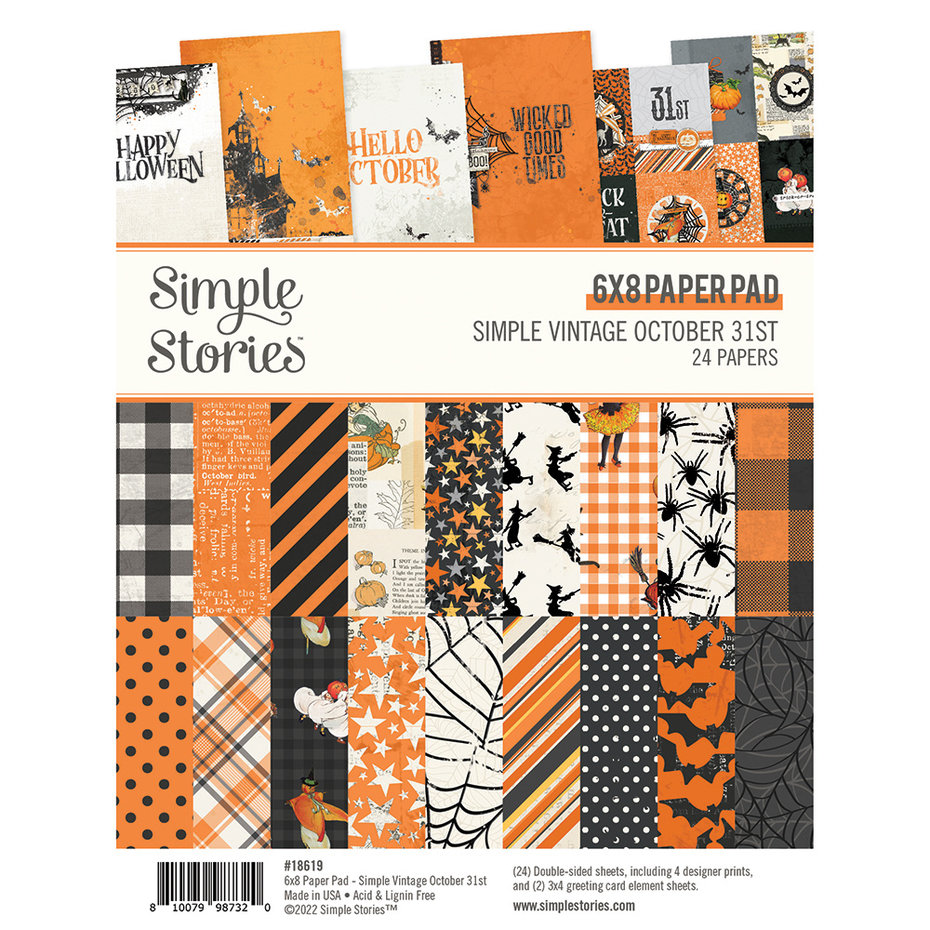  SIMPLE STORIES   -Simple Vintage October 31st 6x8 Inch Paper Pad