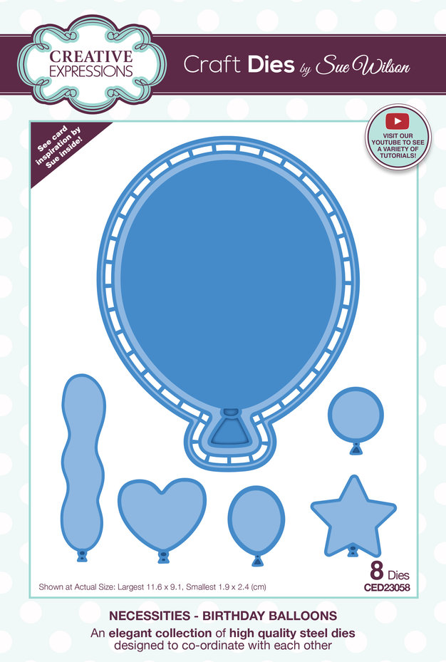 CREATIVE EXPRESSIONS-Sue Wilson Craft Die Necessities Birthday Balloons 