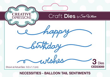 CREATIVE EXPRESSIONS-Sue Wilson Craft Die Necessities Balloon Tail Sentiments