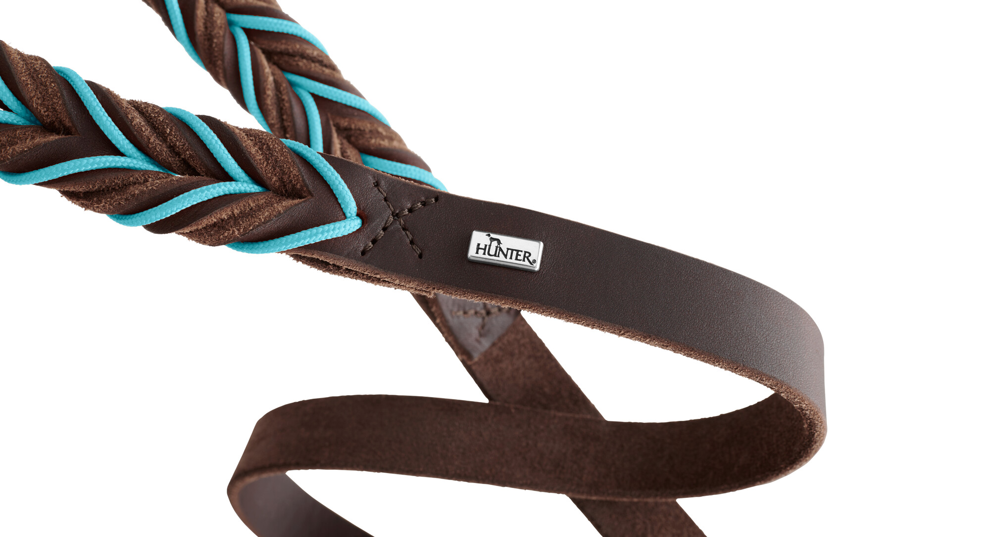 HUNTER Ställbart koppel Solid Education Cord mörkbrun/turkos