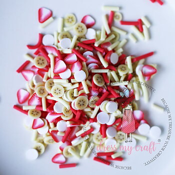 DRESS  MY  CRAFT-Shaker Slices Strawberry Banana Confetti Mix 8g