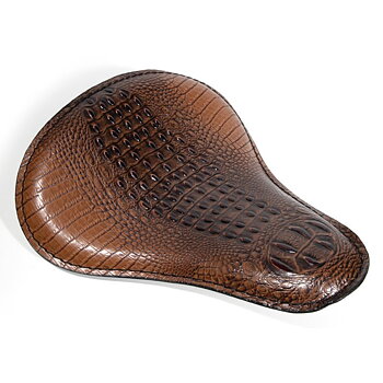 Solo Seat Big Brown Crocoodile Classic Custom Chopper Bobber Universal.